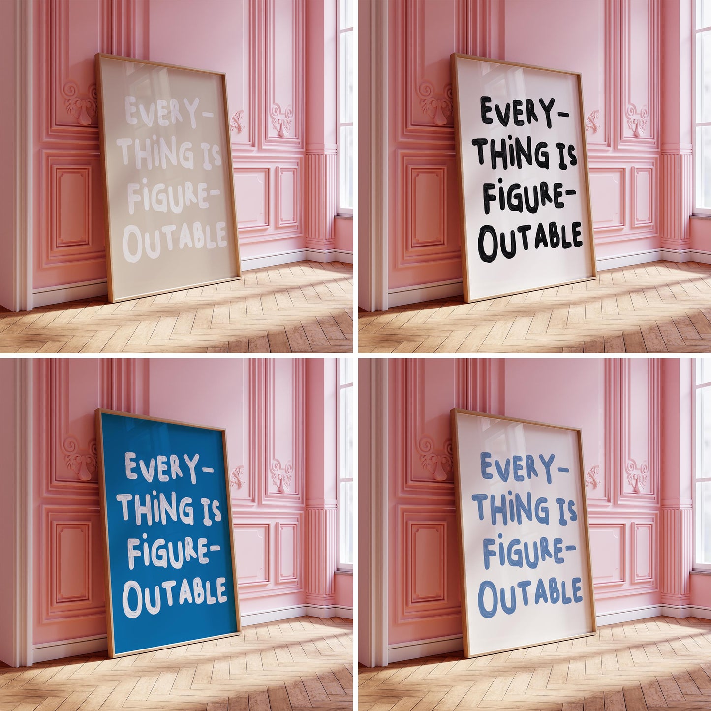 Everything Is Figureoutable Print: Uplifting Typography Poster (Digital Download)