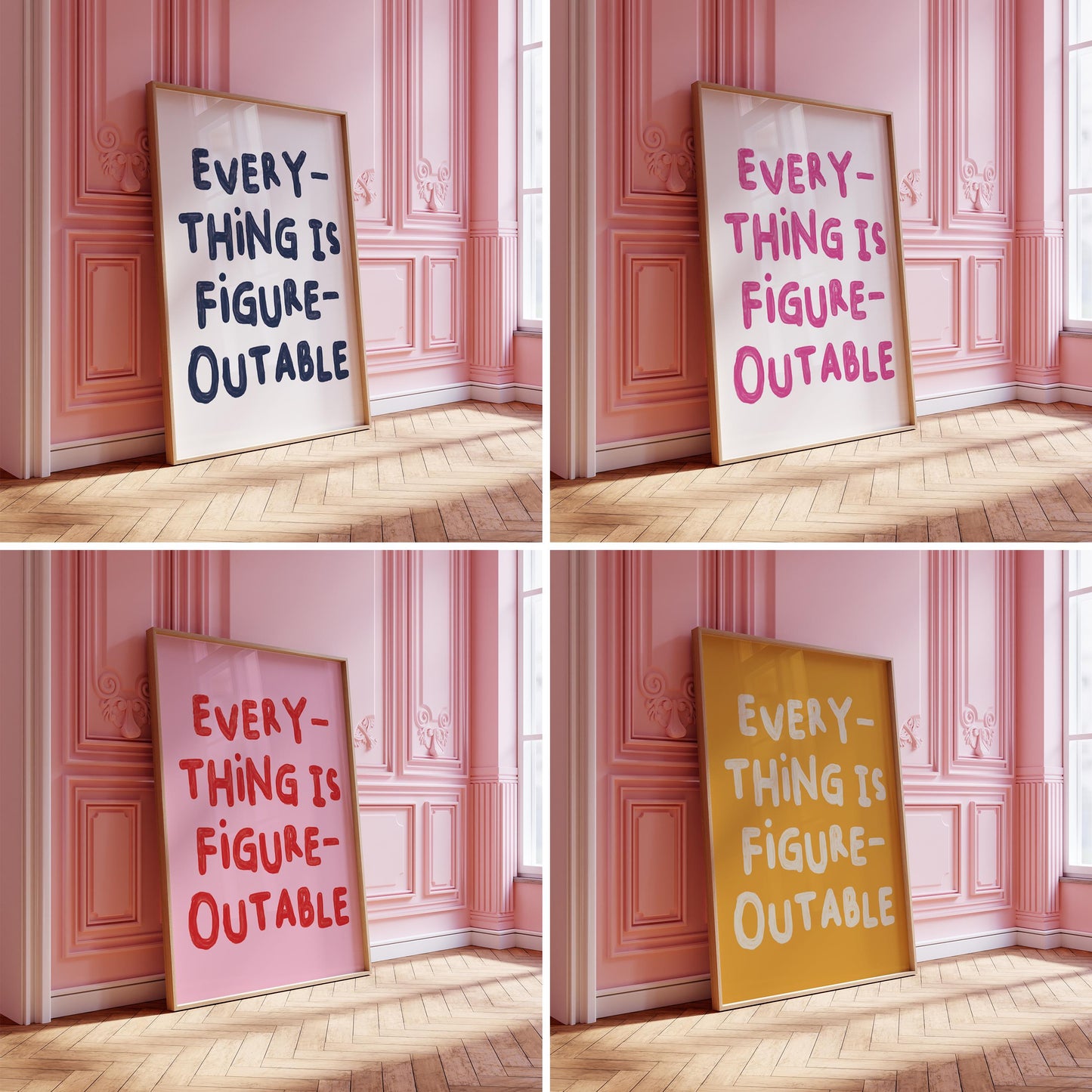 Everything Is Figureoutable Print: Uplifting Typography Poster (Digital Download)