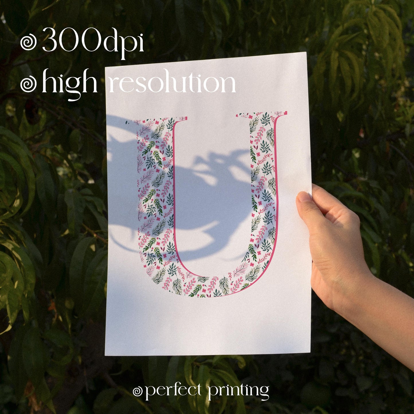 Custom Chinoiserie Letter Print: Pink Floral Monogram (Digital Download)