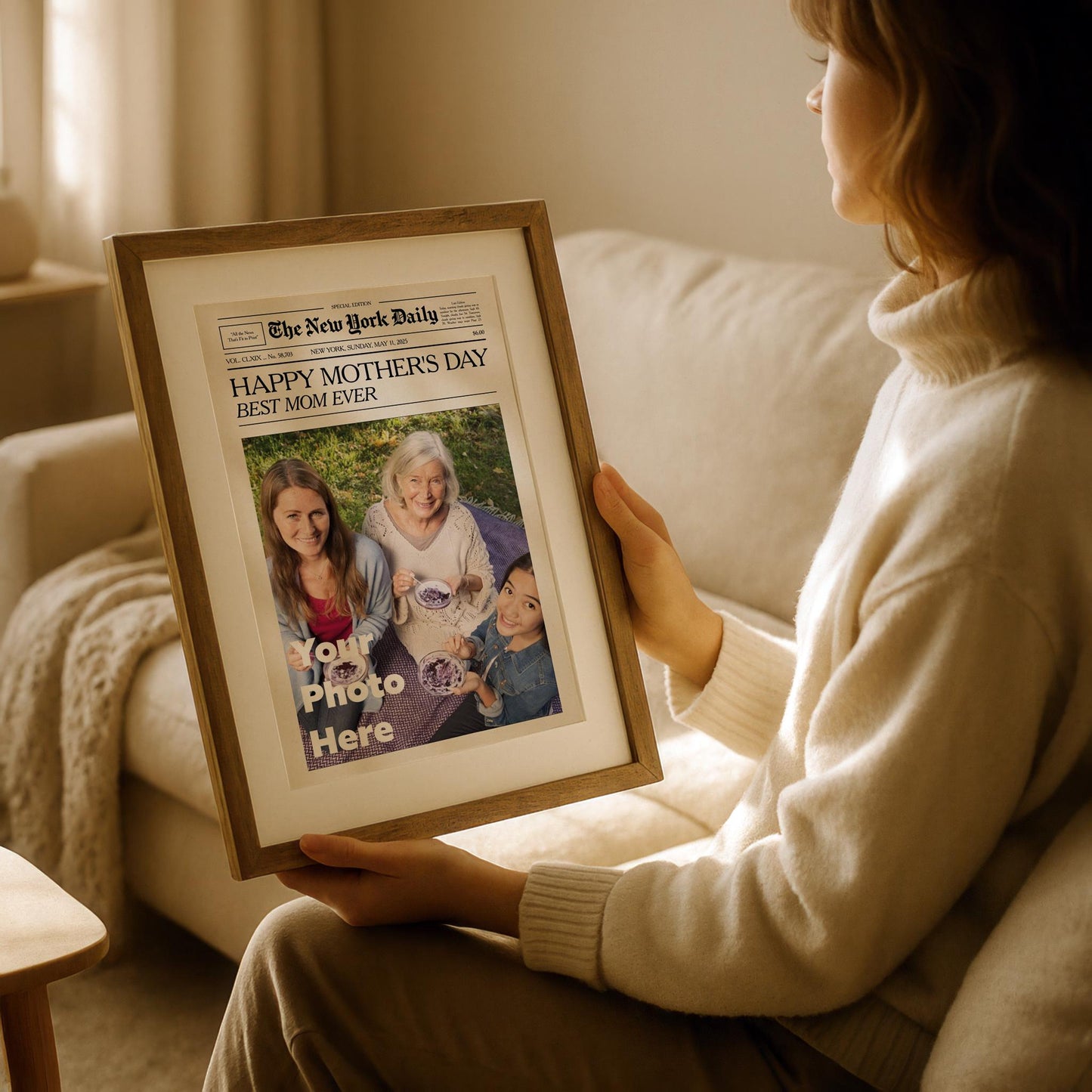 Mothers Day Gift, Gift For Grandma, Custom Mom Gift, Custom Newspaper Print, Unique Mom Gift, Print For Mothers, Newspaper Wall Art