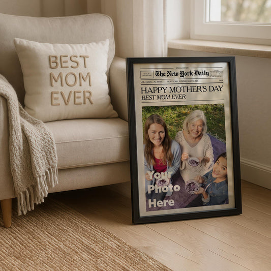 Mothers Day Gift, Gift For Grandma, Custom Mom Gift, Custom Newspaper Print, Unique Mom Gift, Print For Mothers, Newspaper Wall Art