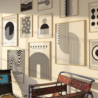 Bauhaus Print Set: Black & White Gallery Wall Art (Digital Download)