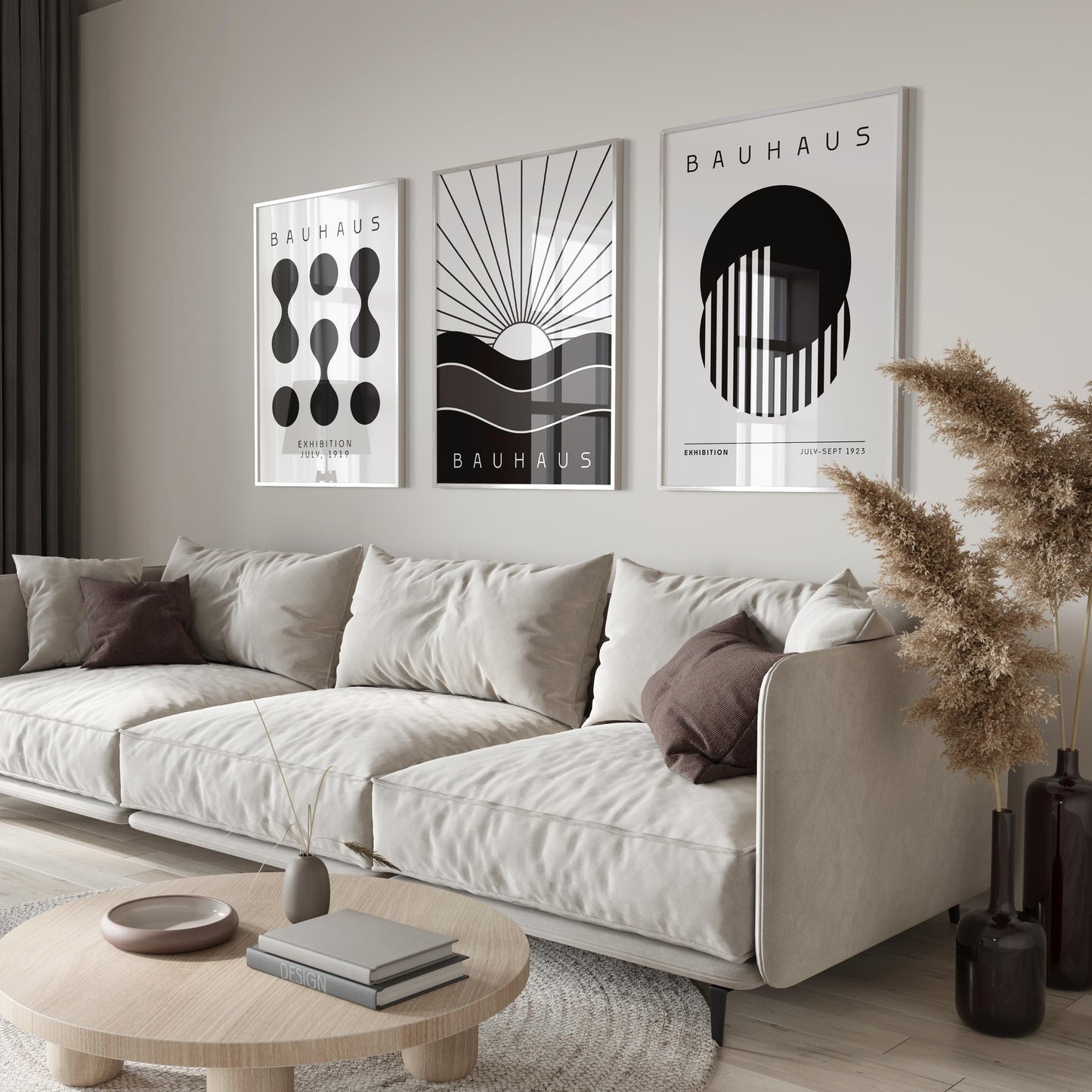 Black Bauhaus Print Set: Modern Exhibition Wall Art (Digital Download)