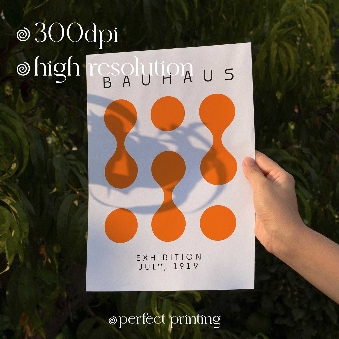 Bauhaus Orange Print Set: Modern Gallery Wall Art (Digital Download)