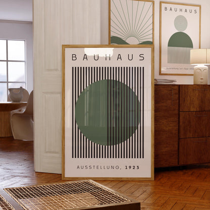 Bauhaus Exhibition Poster: Sage Green Abstract Art (Digital Download)