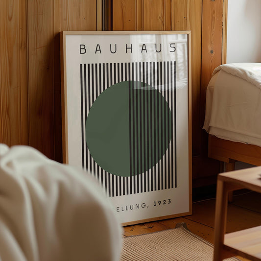 Bauhaus Exhibition Poster: Sage Green Abstract Art (Digital Download)