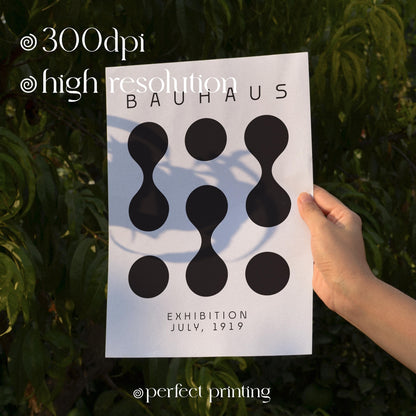 Bauhaus Print Set: Black & White Gallery Wall Art (Digital Download)