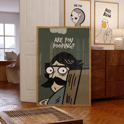 Are You Pooping? Print: Funny Bathroom Wall Art (Digital Download)