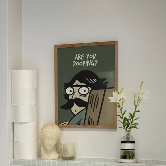 Are You Pooping? Print: Funny Bathroom Wall Art (Digital Download)