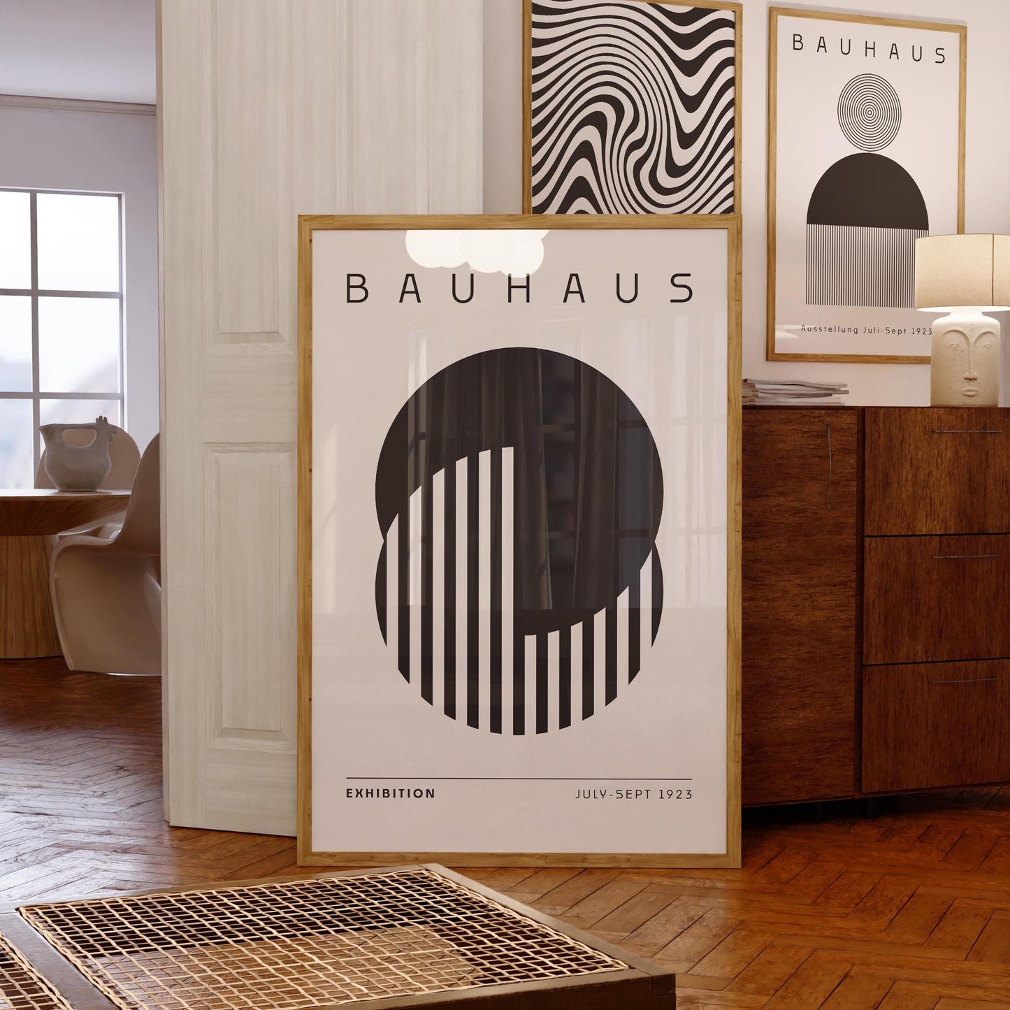 Bauhaus Exhibition Poster: Sage Green & Burnt Orange (Digital Download)