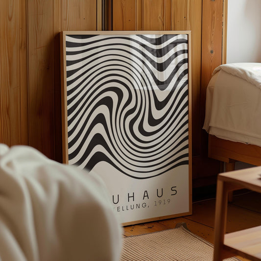 Bauhaus Exhibition Poster: Abstract Art Print, Boho Chic Decor (Digital Download)