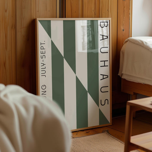 Sage Green Bauhaus Print: Boho Chic Wall Art (Digital Download)