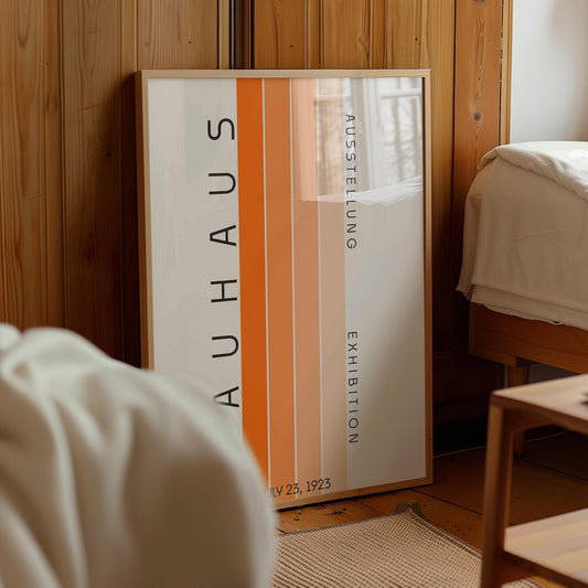 Bauhaus Exhibition Poster: Sage Green & Burnt Orange Art Print (Digital Download)