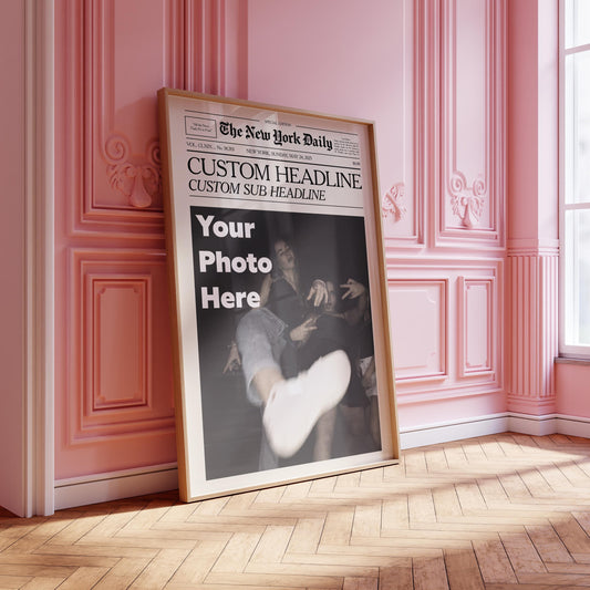 Custom Newspaper Photo Print: Personalized Bestie Gift (Digital Download)