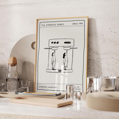 Espresso Machine Art Print: Coffee Lover Gift (Digital Download)