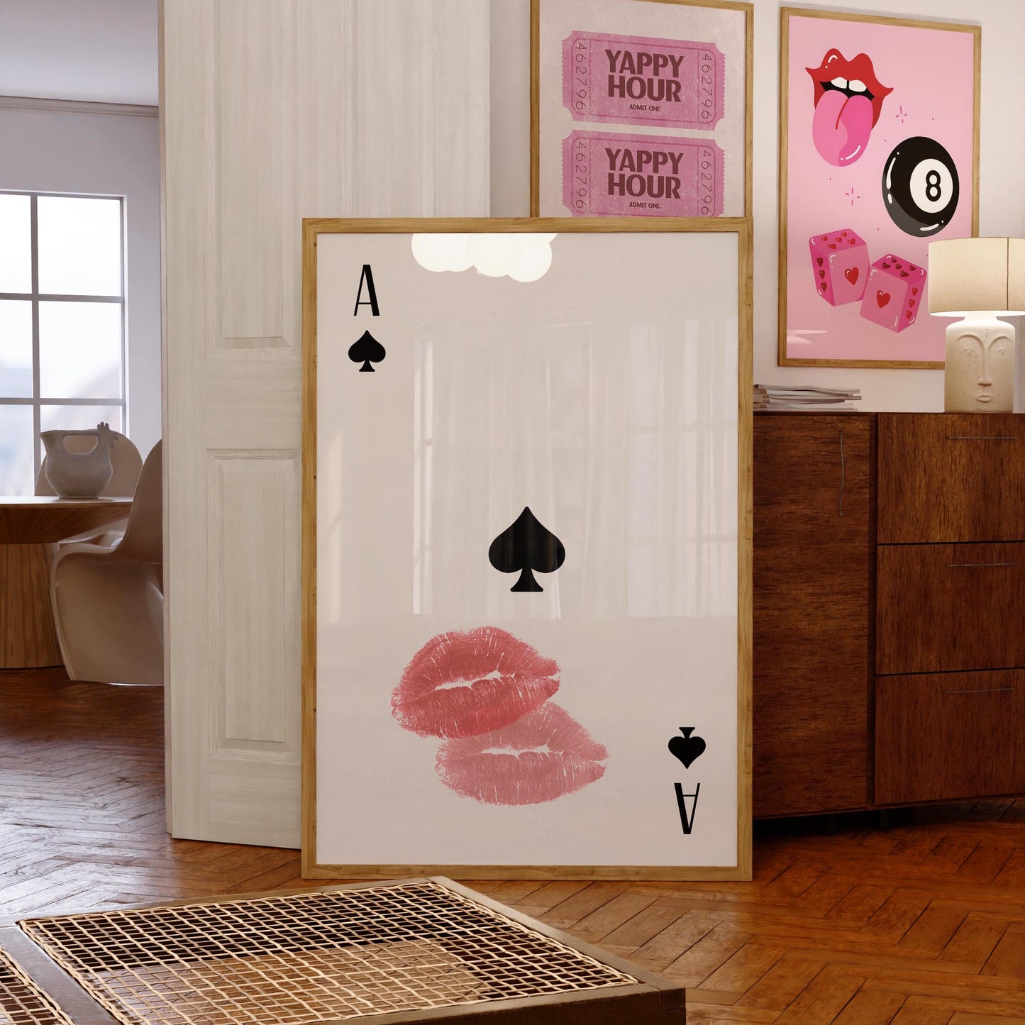 Ace of Spades Lips Print: Retro Femme Fatale Wall Art (Digital Download)
