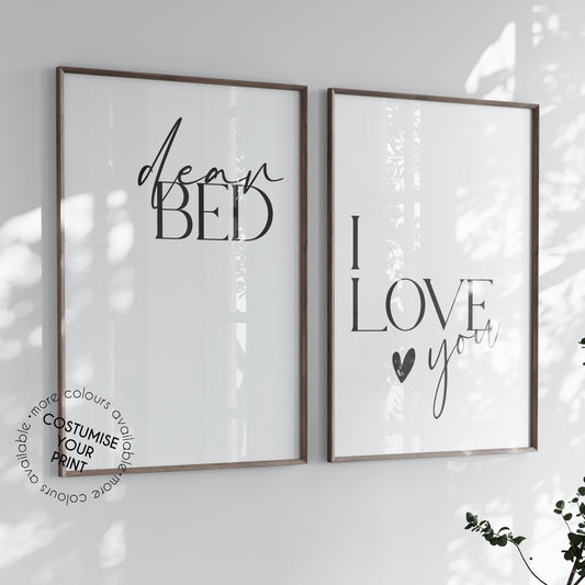 Dear Bed I Love You Print: Bedroom Wall Decor (Digital Download)