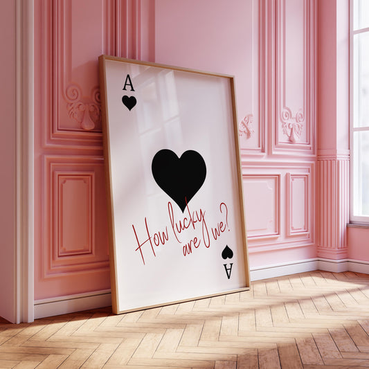 Ace of Hearts Print: Retro Typography, Trendy Wall Art (Digital Download)