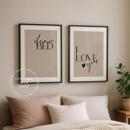 Dear Bed I Love You Print: Bedroom Wall Art (Digital Download)