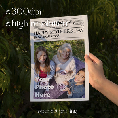 Mothers Day Gift, Gift For Grandma, Custom Mom Gift, Custom Newspaper Print, Unique Mom Gift, Print For Mothers, Newspaper Wall Art