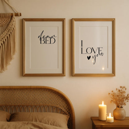 Dear Bed I Love You Print: Bedroom Wall Art (Digital Download)